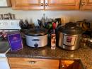 Contest Chili simmering... the Crown Royal is ready for "Contest Water" toasting!