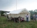 A little rain didn't stop us.... but lightning did!  KF4ELP and KD0KFL keeps an eye on conditions and our equipment.