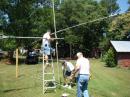 John, KI4KUT Bob, KA4PKB and Gene KI4EEY installing beam on the tower.