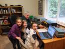 Molly (age 6), Sydney (age 8), and Celia (age 8) smokin' the airwaves at W7PV.  Made contacts in Colorado, Nevada, and California.