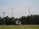 CW station  and antennas at far end of field