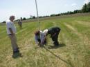 40 meter antenna radials being laid out.