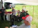 Ernie, VE3ERN, making his point to the chagrin of Lil!