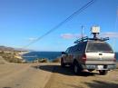 N6NB's rover is shown at Gaviota Beach, Calif. (CM94VL) in a daylight photo taken during an earlier visit.  The entire operation there during the 222 and Up Contest happened at night.