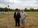 Hans VA3HJJ &  John VE3DVV in front of magnetic loop at the 80m station
