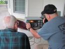 Jan WAØLST and Tom KCØWWQ putting Tom's "new" vintage Yaesu on the air.  Tom had just obtained the rig at a hamfest and his first contact on it was a VE5, so it works!