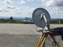 My 10 GHz dish aiming out at K2DH (FN02xu) from Mt. Equinox in Vermont (FN33kd).