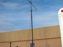 Beam on tower (not extended - just cranked to vertical) and Communications Van all set and ready
