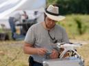 Jim Hein, N8VIM, prepares his quadcopter to gather aerial footage of NVARC's Field Day activities.