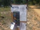 The welcome sign & public info kiosk at the W7FSL Field Day site at “Myrtle Point” at: 34.3808, -111.1477 on Arizona's Mogollon Rim.