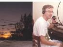 My operating position and a picture of my antenna at sunset Saturday evening.