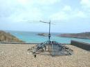 Here is the antenna mounted to a dish laying on it's face, nothing else holding it down.