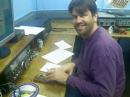 ARRL Contest Branch Manager Sean Kutzko KX9X pounds a little brass as W1AW, operating from the ARRL Employees club station W1HQ.