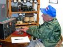 This is Morel, "Fist of Steel", W6LIX. Morel became a ham at age 12 back in 1937 (or so). Morel took his Morse code and ham radio skills to WW2 and they took him to many interesting places.  Now, the Old Oak Rig is Morel's 'baby'. He can spend hours tweeking the neutralizing caps to keep the self oscillating down. When using the BUG, Morel's distinctive "So Cal" fist can be recognized by most experienced CW Ops.