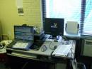 My operating station. A Kenwood TS-B2000 with an LDG Z11pro tuner. My notebook is running the N3FJP logging software with the desktop running Ham Radio Deluxe control software.