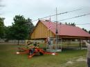 Raising the SSB station antenna.
