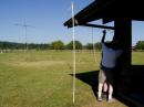 in the background the 20meter 3 element quad and setting up antenna mast is john k7osk