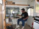 Jack, W7JLC completing one of many CW contacts.