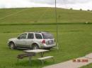 N0NAF cooks Sunday Breakfast
WA0GUD's Hitch Mount mast support for the KU4AB Squarelo.