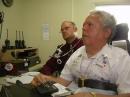 CW Station: Trustee John KN4AO (right) gets on CW with the help of his grandson -- using a specially modified key. It was the first time John had sent CW in decades!