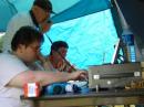 Angela - KC2JPI, Chip - W4PBG, and Alan - N3IKI operate the satellite station. 3 birds this year!