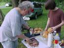 Ed Smith (N3XVE) and son Alex prepare some of the excellent food that kept the team going.