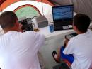 Father and son operating CW on 40M from a tent. It doesnt get any better.