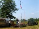 Raising the VHF antennas.