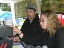 Dale KB0VCC takes a break from CW to log his daughter's GOTA QSOs