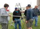 Now, station 2 rotation dipole and G5RV is next, this pushup pole isn't as easy at the tower trailer.