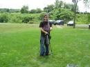 Chris KB3GGW aiming his satellite antenna.