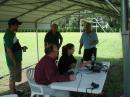 Andrea Bohl, with a two day old callsign - KD0EKB, learns the ropes on 40m - with lots of sage advice from the OMs