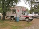 The Salvation Army came out and gave OUR CREW Health and Welfare!  They provided hot hamburgers, chips, and water - and it was very welcome after the cool rain showers in the morning