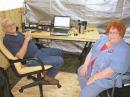 Roger Bailey, N6ZOP, Sedgwick County SATERN Coordinator, explains to Gwen Welshimer, Sedgwick County Commissioner, how digital communications can provide vital support during disasters