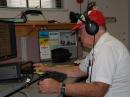 Bob Brannigan W2EJG hammers out the CW contacts