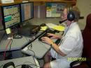 Darryl Peterson AB8GU work HF phone during the wee hours of the morning