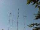 The new tower with the parabolic antennas, 2304 at 80', UHF TV, 1296 at 60', and 902 at 50'. 