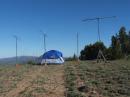 This is the camp site at 5700' on top of Sheep Mtn.  The 5 element yagi did not work well, so I replaced the yagi with a two element Moxon antenna.