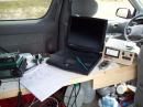 IC-706, logging laptop, rotor cntrlr on custom table