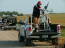 KC0P has his own way of getting his dish above the top of the corn stalks.