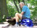 K1YPP near Duncannon, PA, using an ATS-3A (2W) and a 51 foot random wire. Operating table is a flat rock