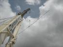 In the air.. the length of the yagi boom is equivalent to 6 cars parked end to end !