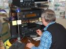 K9ZTV working K6KPH on 40 Meters using a Morse Express Christmas 2006 Commemorative Miniature Key SN 107