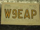 W9EAP QSL from 1935 QSO