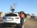 Carrie (W6TAI) poses with her rover setup in Shell Beach (CM95) the day after the contest.  She was first licensed as KI6UZV 12 days before the contest and operated under that call.  She received her vanity call four days after the contest.  Carrie drove and operated alone but had mentoring from several longtime radio amateurs.  None of them had ever seen a newcomer learn more quickly how to operate a contest or aim a microwave dish to find weak signals.  Carrie holds a graduate degree in urban planning and works in that field. 
