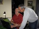 Alberto LU1DZ and Fernando LW2DX trying to understand the old computer