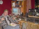 W0SZP in his shack enjoying "Ham Bliss"