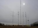 The tall tower is a set of J-poles for 40M and 80M .. they work!