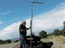Putting up the antennas in DM55 near Prewitt, NM. This is a nice site with commanding views in nearly every direction.
