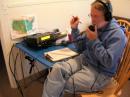 Ward N0AX at the 6 Meter/222 mHz rig